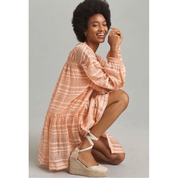 NEW By Anthropologie Long-Sleeve Zip-Front Mini Dress X-Small or Large Petite - Picture 1 of 4